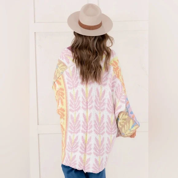 NEW FREE PEOPLE Mallorca Oversized Long Sleeve Cardigan Size Large - Picture 2 of 8